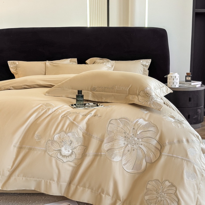 91家纺网 家纺一手货源 找家纺 女子家纺 2026新款A类长绒棉新疆全棉纯棉四件套-千幻影 浅香槟