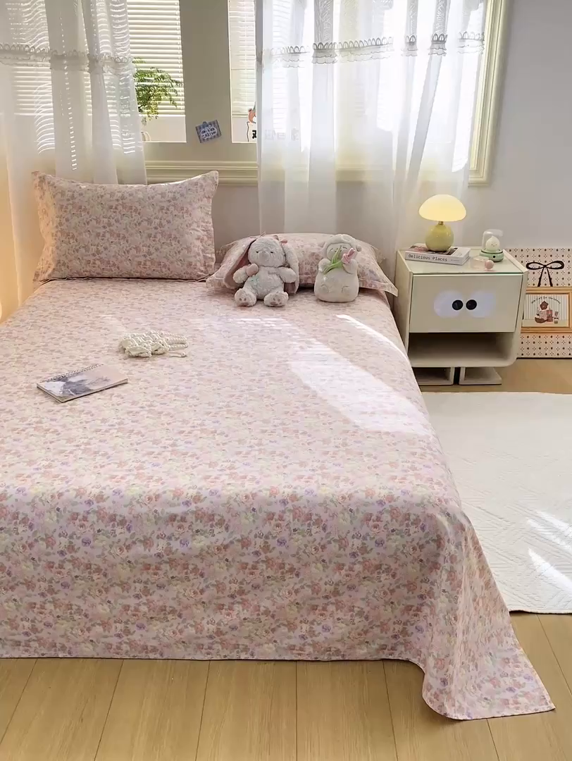 91家纺网 家纺一手货源 找家纺 （总）女子家纺 2026新款全棉印花小清新系列-单床单