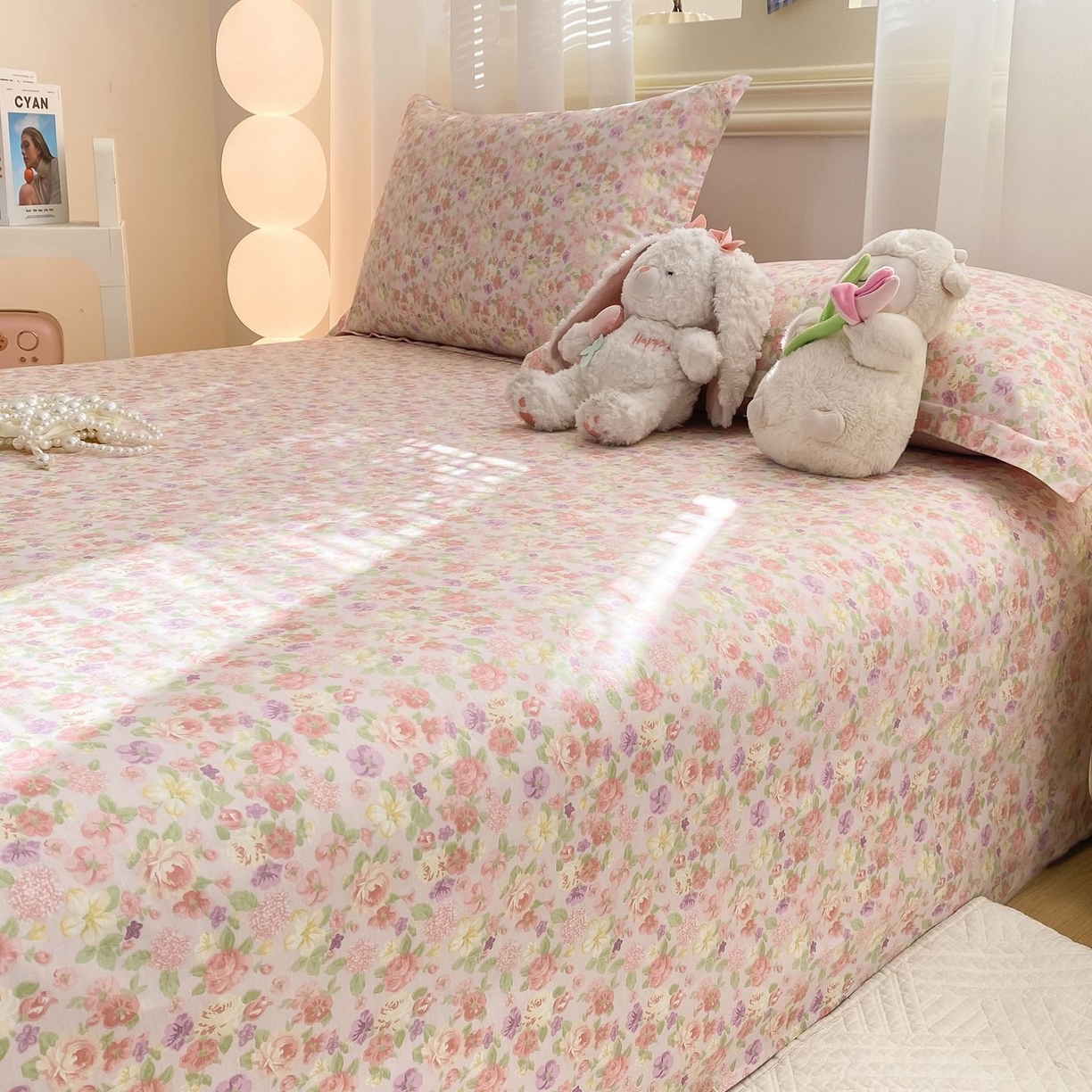 91家纺网 家纺一手货源 找家纺 （总）女子家纺 2026新款全棉印花小清新系列-单床单