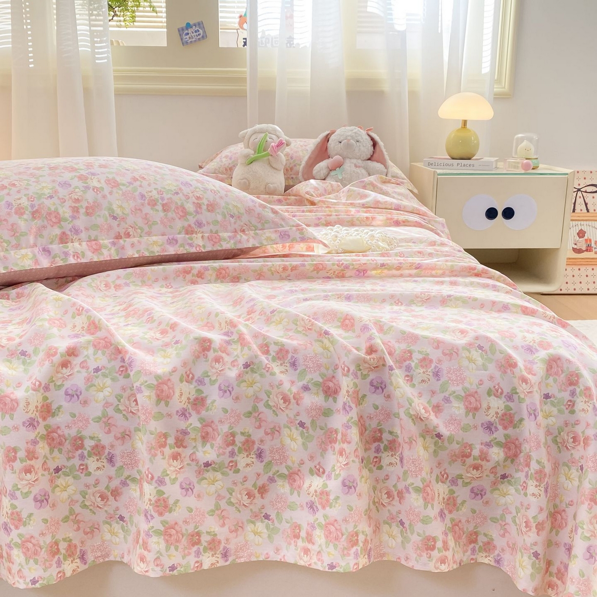 91家纺网 家纺一手货源 找家纺 （总）女子家纺 2026新款全棉印花小清新系列-单床单