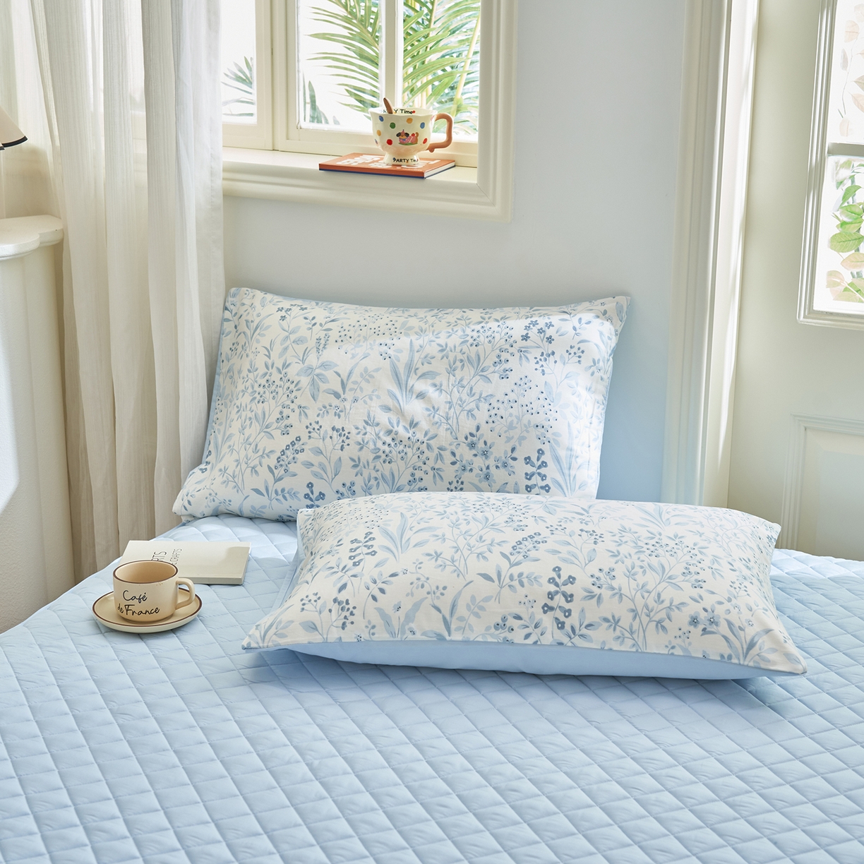 91家纺网 家纺一手货源 找家纺 吾诺家居 吾诺 2026新款 12868全棉印花棉花夏被四件套 全棉夏被四件套新疆棉花被 - 经典系列 冰蓝小花