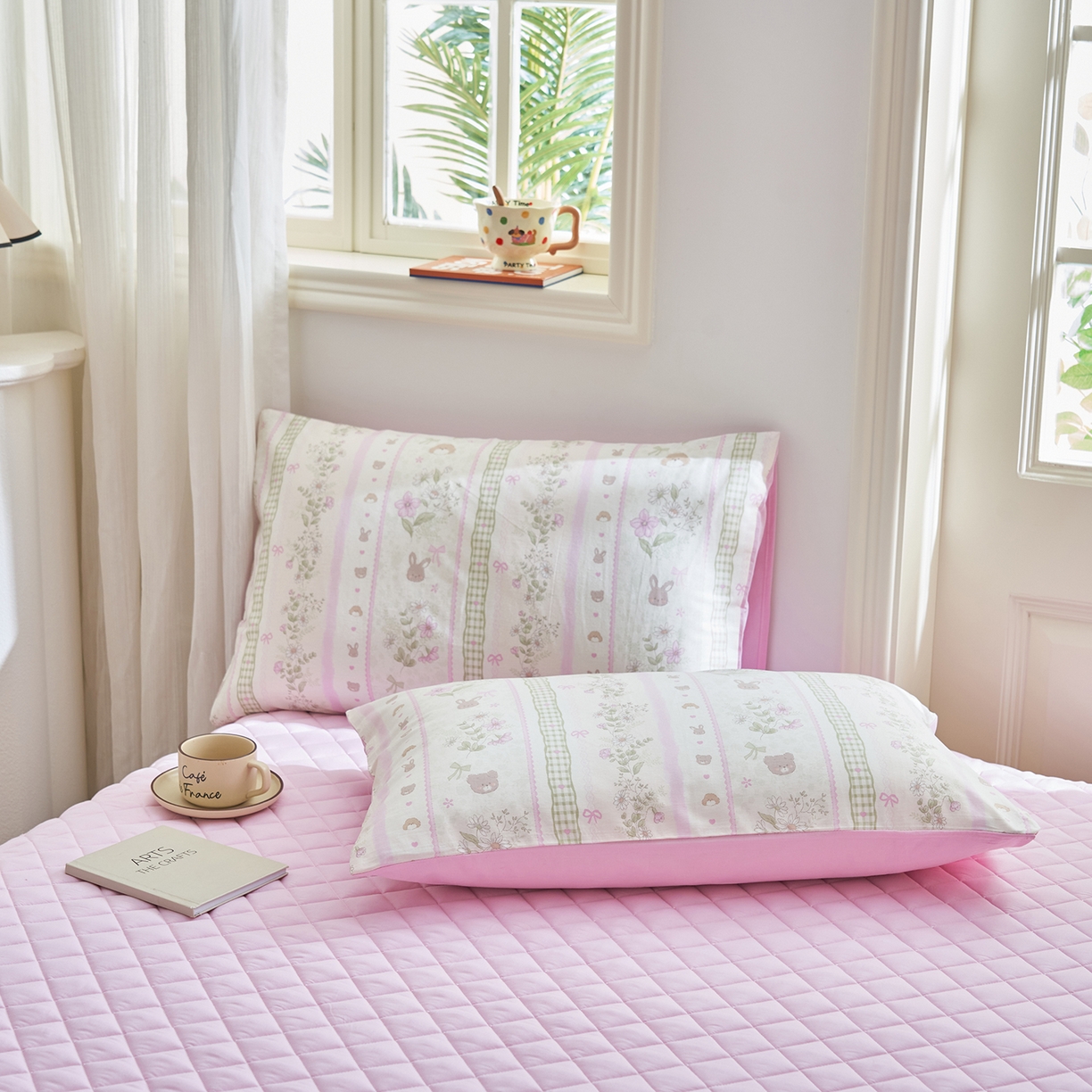 91家纺网 家纺一手货源 找家纺 吾诺家居 吾诺 2026新款 12868全棉印花棉花夏被四件套 全棉夏被四件套新疆棉花被 - 经典系列 粉色公主