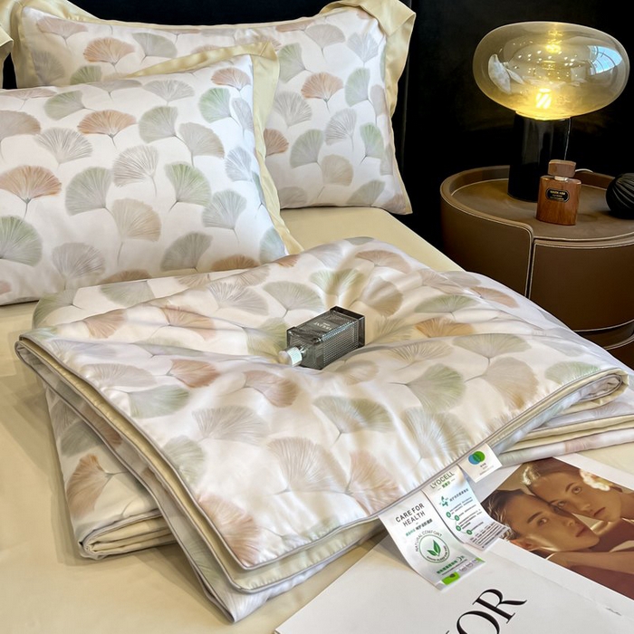 91家纺网 家纺一手货源 找家纺 （总）慕晨 2026新款大宽边天丝莱赛尔数码印花夏被四件套高级简奢款丝滑丝绸直播热款