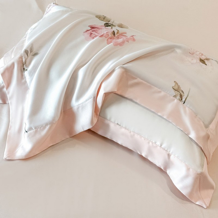 91家纺网 家纺一手货源 找家纺 慕晨 2026新款大宽边天丝莱赛尔数码印花夏被四件套高级简奢款丝滑丝绸直播热款 粉雾