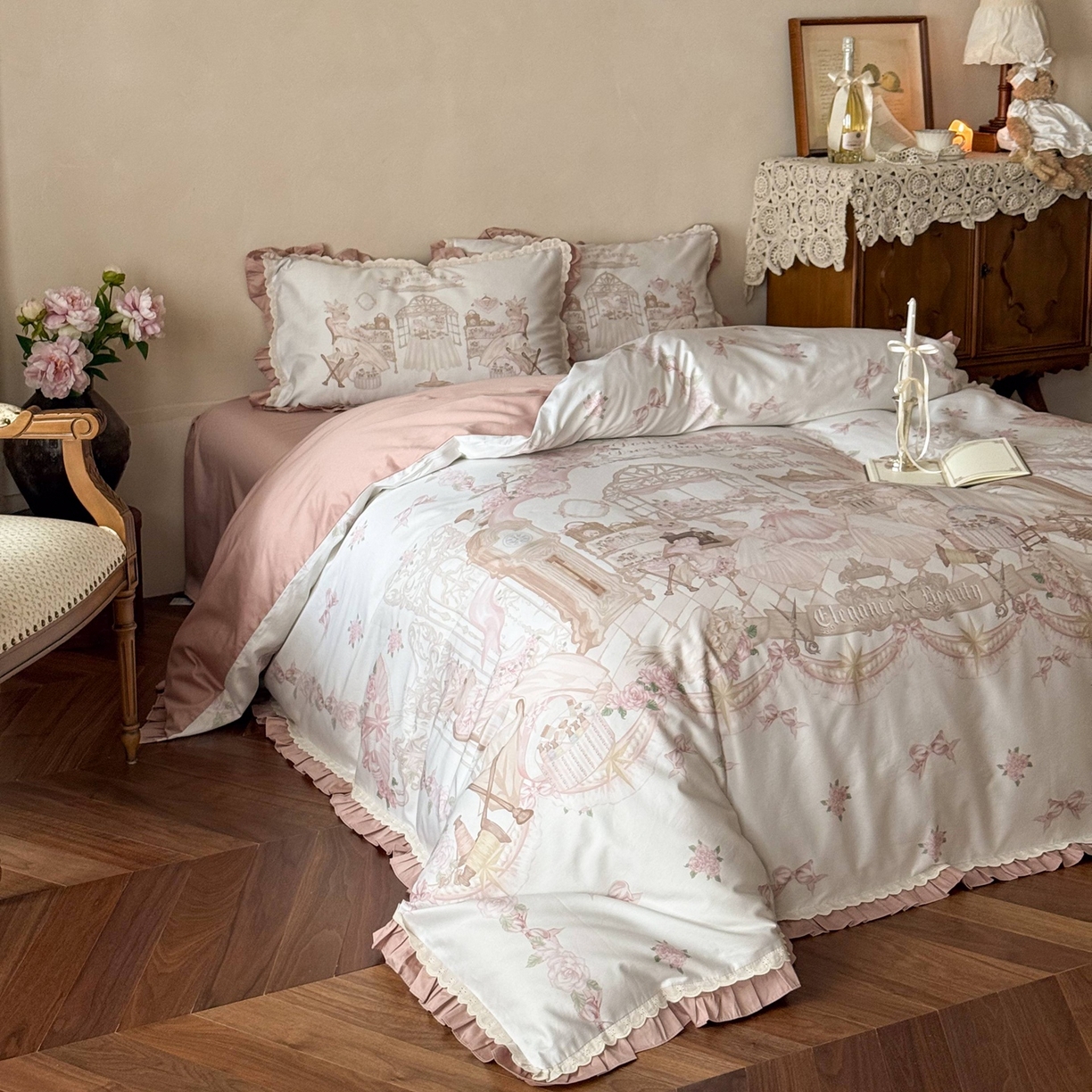 91家纺网 家纺一手货源 找家纺 （总）优然居家纺 2026春夏新款全棉纯棉数码印花四件套-洛丽塔