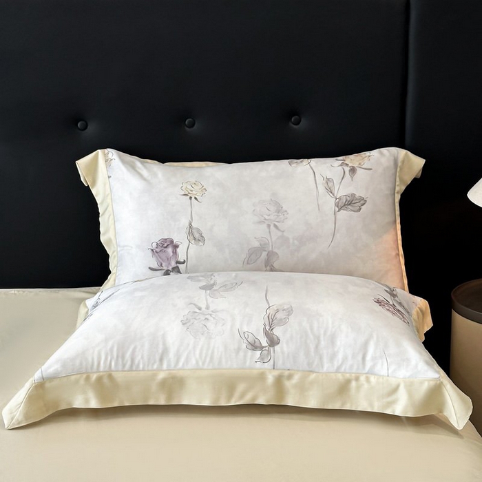 91家纺网 家纺一手货源 找家纺 慕晨 2026新款大宽边天丝莱赛尔数码印花夏被四件套高级简奢款丝滑丝绸直播热款 花道诗