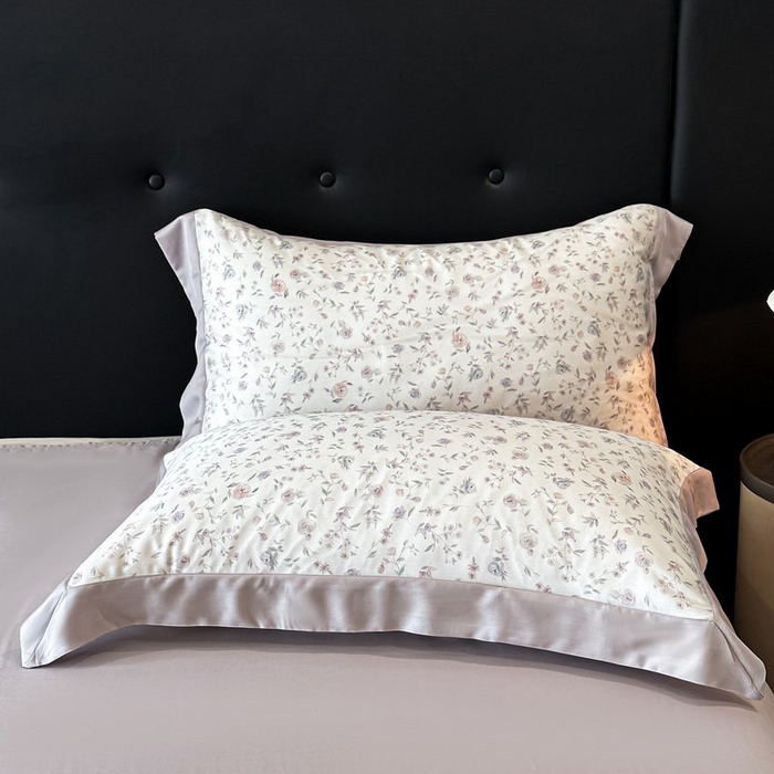 91家纺网 家纺一手货源 找家纺 慕晨 2026新款大宽边高级简奢款凉感天丝莱赛尔数码印花丝滑丝绸四件套直播热款 花絮蔓