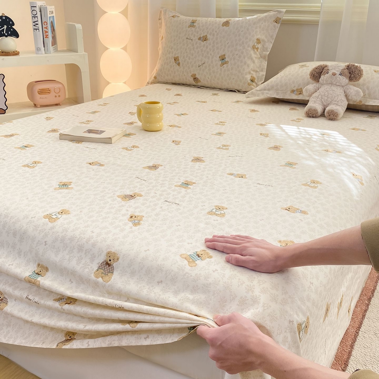 91家纺网 家纺一手货源 找家纺 女子家纺 2026新款全棉印花小清新系列-单床单 果酱电台