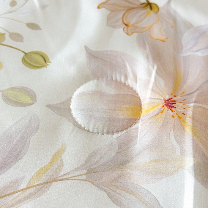 91家纺网 家纺一手货源 找家纺 慕晨 2026新款大宽边天丝莱赛尔数码印花夏被四件套高级简奢款丝滑丝绸直播热款 花吻