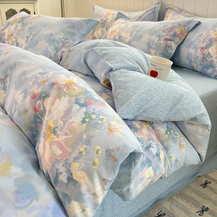 91家纺网 家纺一手货源 找家纺 （总）绘萱家居 2026新款爆款高密消光包边雕花牛奶绒四件套立体5D