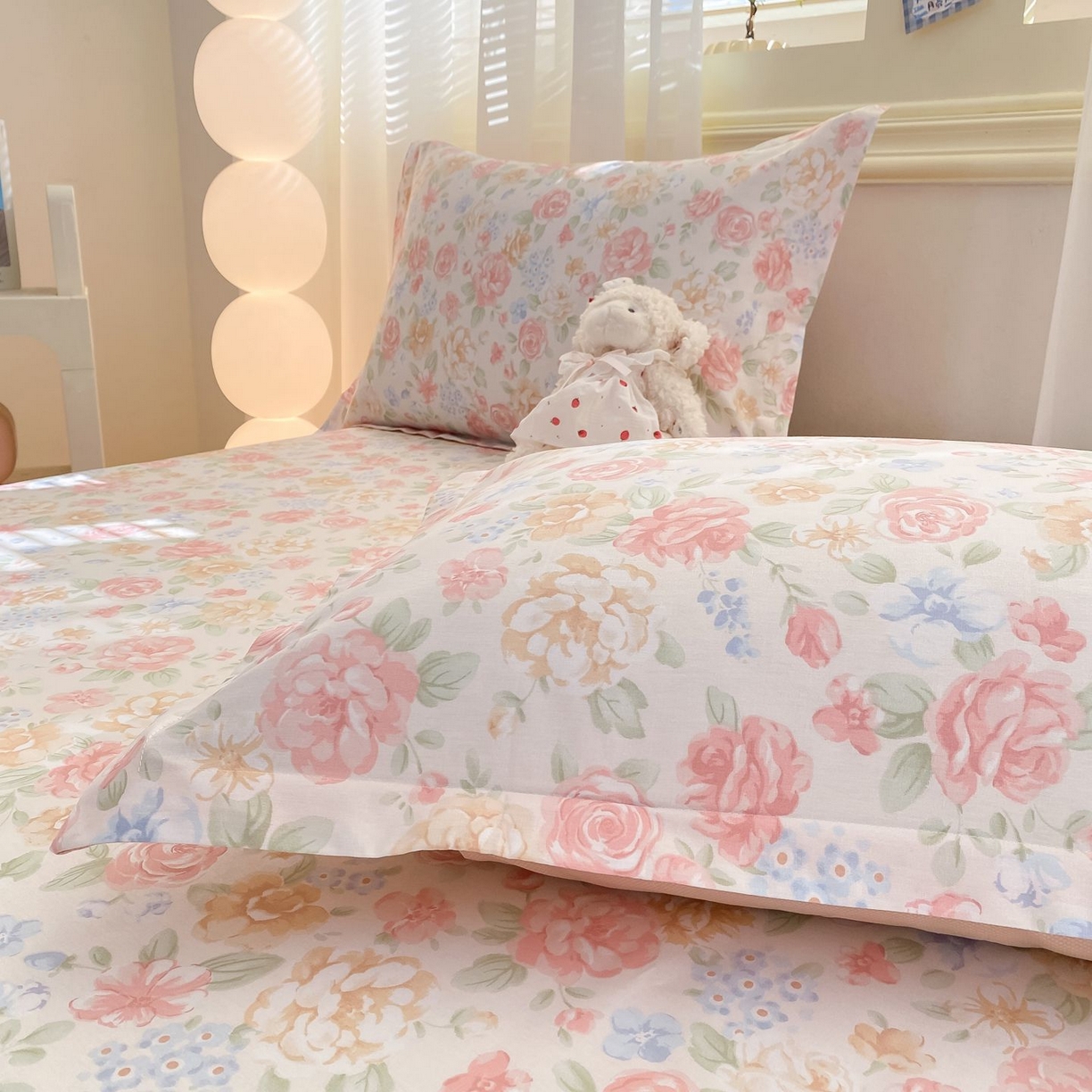 91家纺网 家纺一手货源 找家纺 女子家纺 2026新款全棉印花小清新系列-单床单 花恋