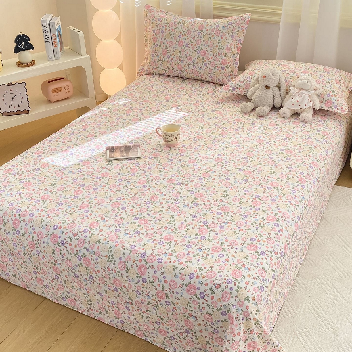 91家纺网 家纺一手货源 找家纺 女子家纺 2026新款全棉印花小清新系列-单床单 花园芬芳