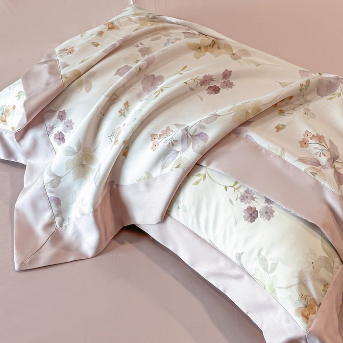 91家纺网 家纺一手货源 找家纺 慕晨 2026新款大宽边天丝莱赛尔数码印花夏被四件套高级简奢款丝滑丝绸直播热款 花颜