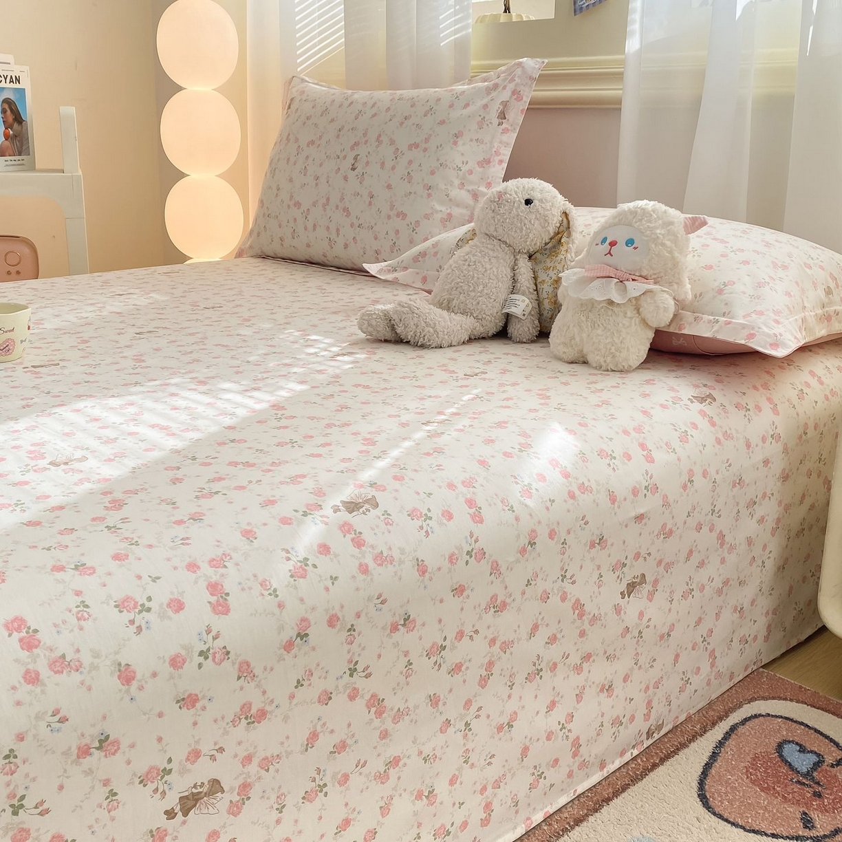 91家纺网 家纺一手货源 找家纺 女子家纺 2026新款全棉印花小清新系列-单床单 花中仙子