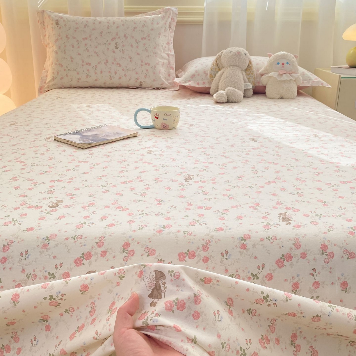 91家纺网 家纺一手货源 找家纺 女子家纺 2026新款全棉印花小清新系列-单床单 花中仙子