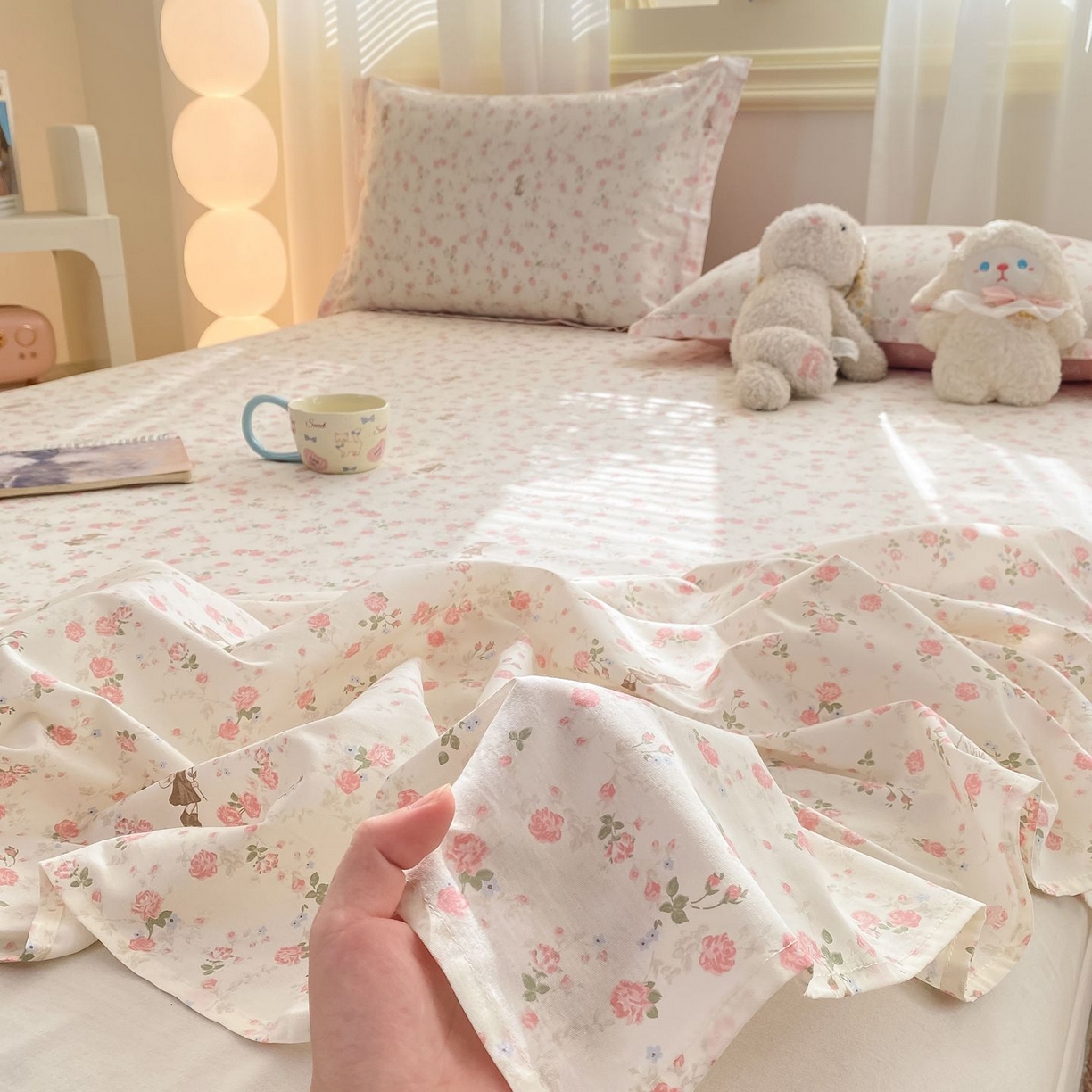 91家纺网 家纺一手货源 找家纺 女子家纺 2026新款全棉印花小清新系列-单床单 花中仙子