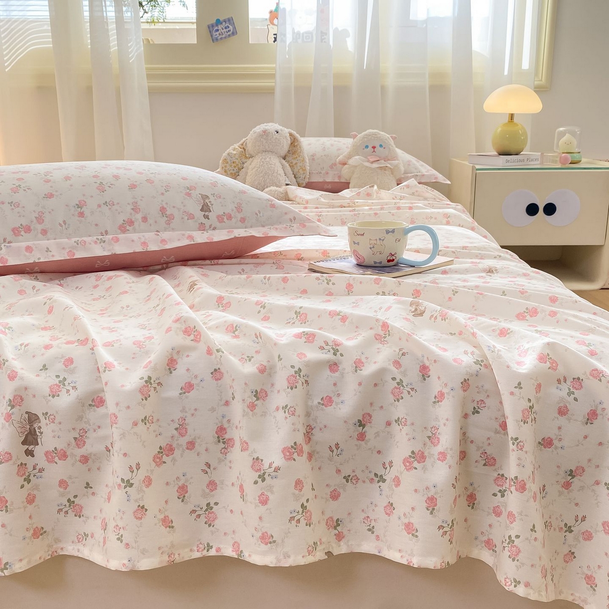 91家纺网 家纺一手货源 找家纺 女子家纺 2026新款全棉印花小清新系列-单床单 花中仙子