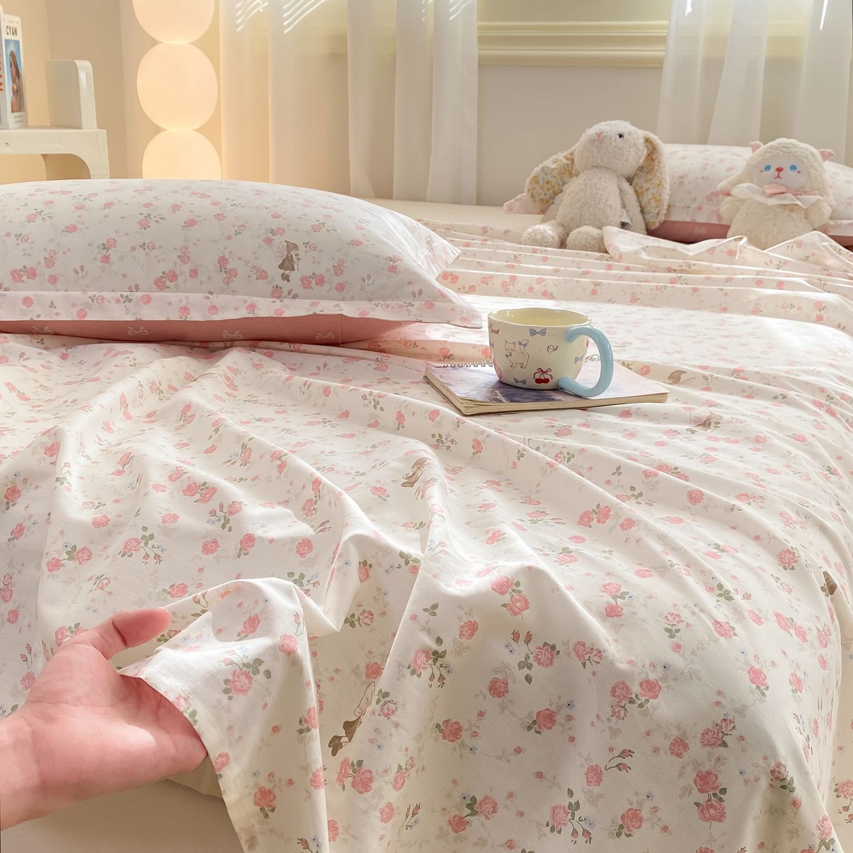 91家纺网 家纺一手货源 找家纺 女子家纺 2026新款全棉印花小清新系列-单床单 花中仙子