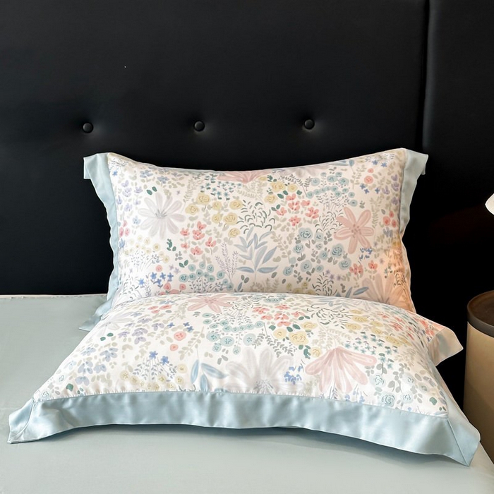 91家纺网 家纺一手货源 找家纺 慕晨 2026新款大宽边天丝莱赛尔数码印花夏被四件套高级简奢款丝滑丝绸直播热款 沐初