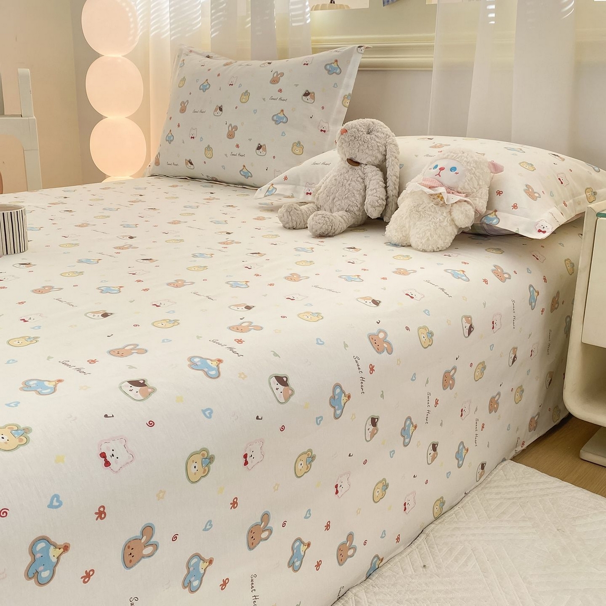 91家纺网 家纺一手货源 找家纺 女子家纺 2026新款全棉印花小清新系列-单床单 萌宠国度