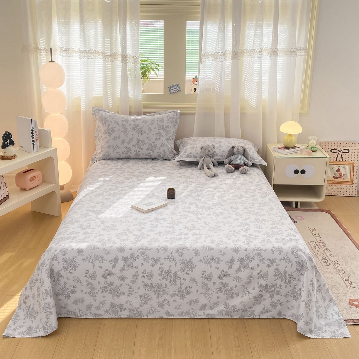 91家纺网 家纺一手货源 找家纺 女子家纺 2026新款全棉印花小清新系列-单床单 摩菲