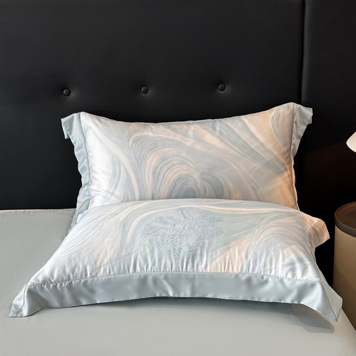 91家纺网 家纺一手货源 找家纺 慕晨 2026新款大宽边天丝莱赛尔数码印花夏被四件套高级简奢款丝滑丝绸直播热款 软烟