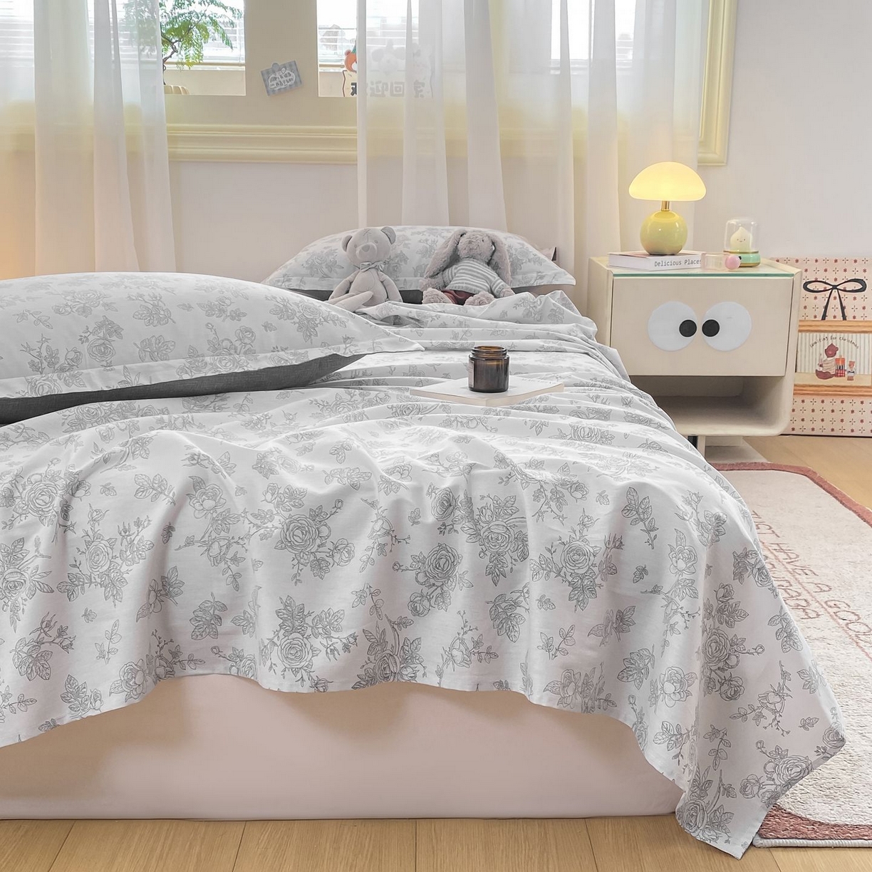 91家纺网 家纺一手货源 找家纺 女子家纺 2026新款全棉印花小清新系列-单床单 摩菲