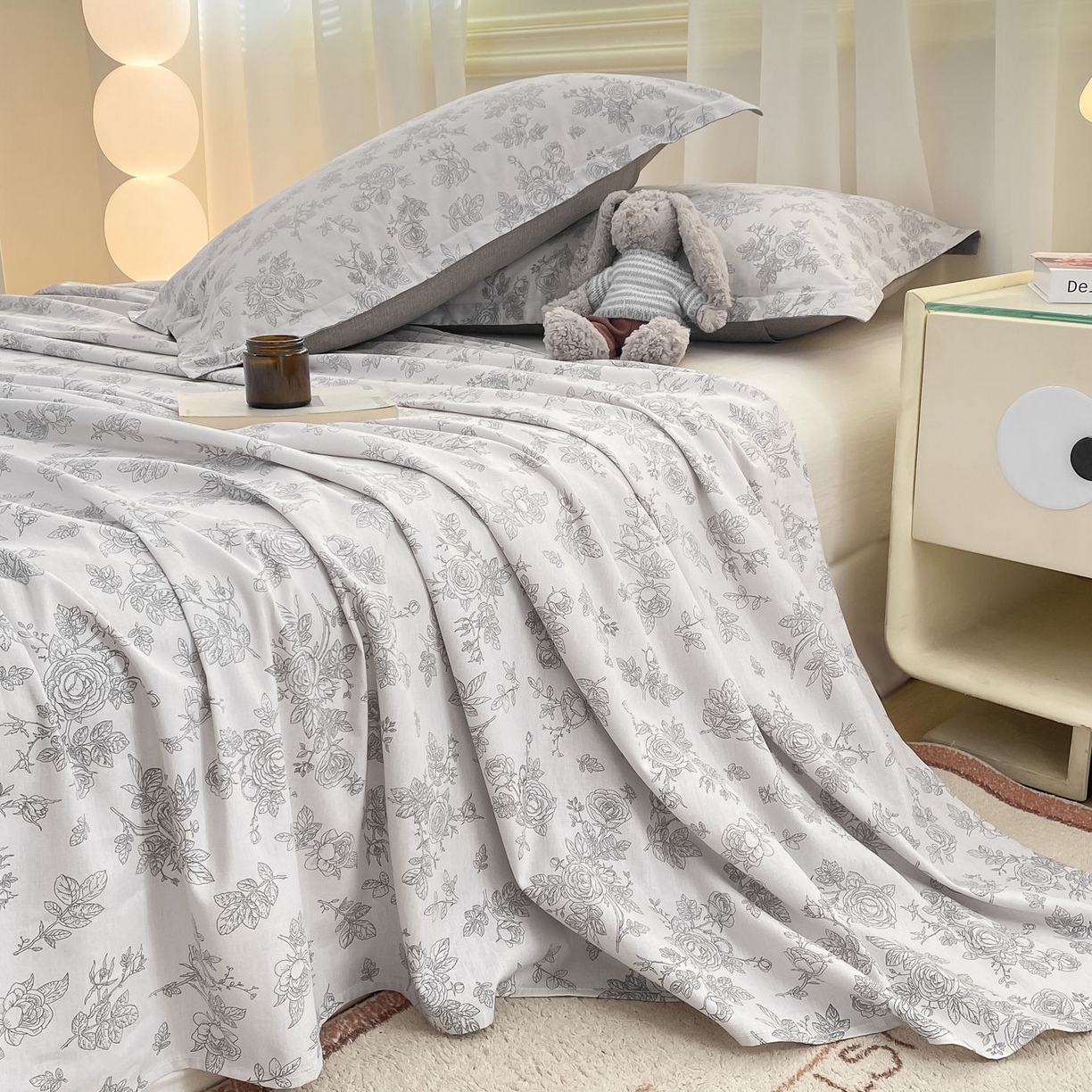 91家纺网 家纺一手货源 找家纺 女子家纺 2026新款全棉印花小清新系列-单床单 摩菲