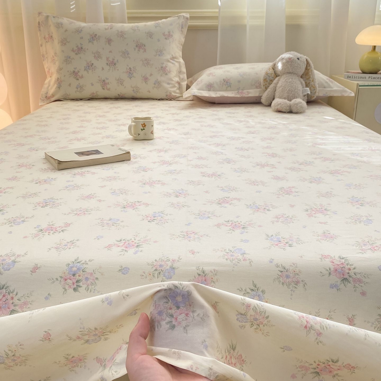 91家纺网 家纺一手货源 找家纺 女子家纺 2026新款全棉印花小清新系列-单床单 欧风花影