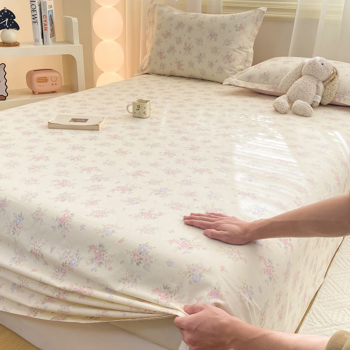 91家纺网 家纺一手货源 找家纺 女子家纺 2026新款全棉印花小清新系列-单床单 欧风花影