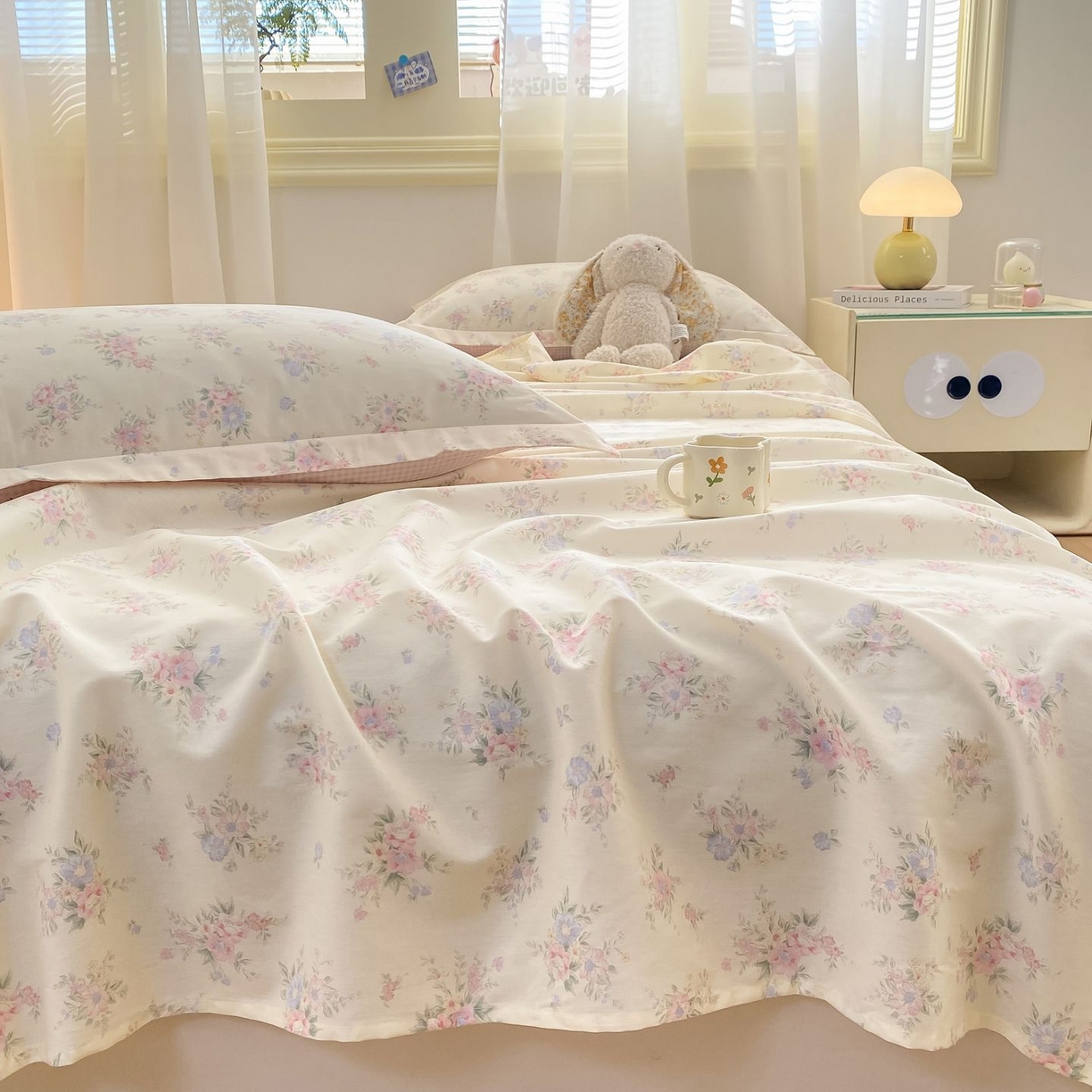 91家纺网 家纺一手货源 找家纺 女子家纺 2026新款全棉印花小清新系列-单床单 欧风花影