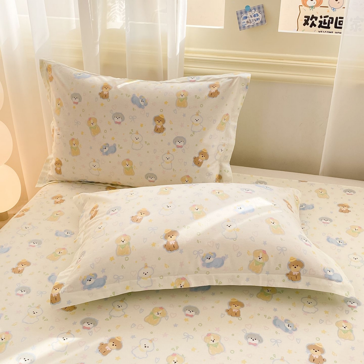 91家纺网 家纺一手货源 找家纺 女子家纺 2026新款全棉印花小清新系列-单床单 童趣绘彩