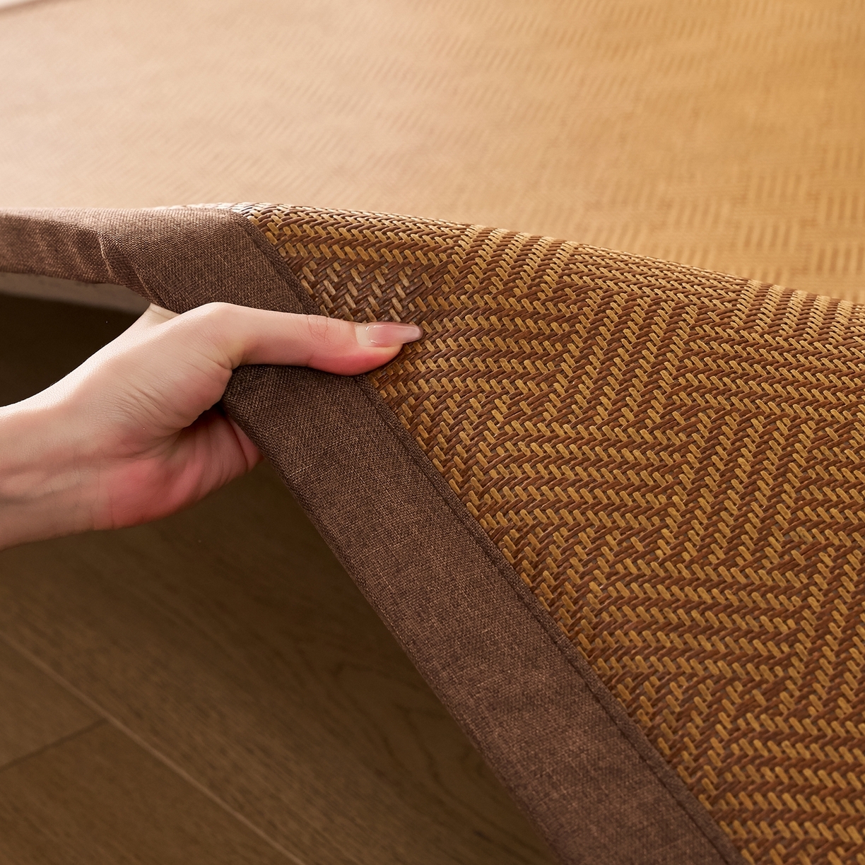 91家纺网 家纺一手货源 找家纺 （总）鹿辉家居（原吉欧力） 2026新款多功能凉感冰藤床垫藤席地垫-地铺席