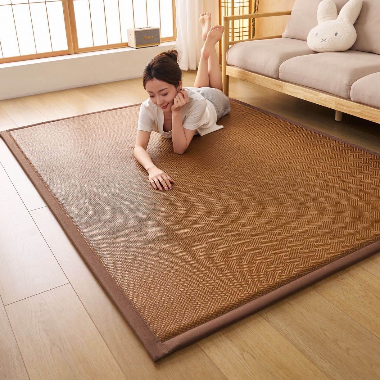 91家纺网 家纺一手货源 找家纺 （总）鹿辉家居（原吉欧力） 2026新款多功能凉感冰藤床垫藤席地垫-地铺席