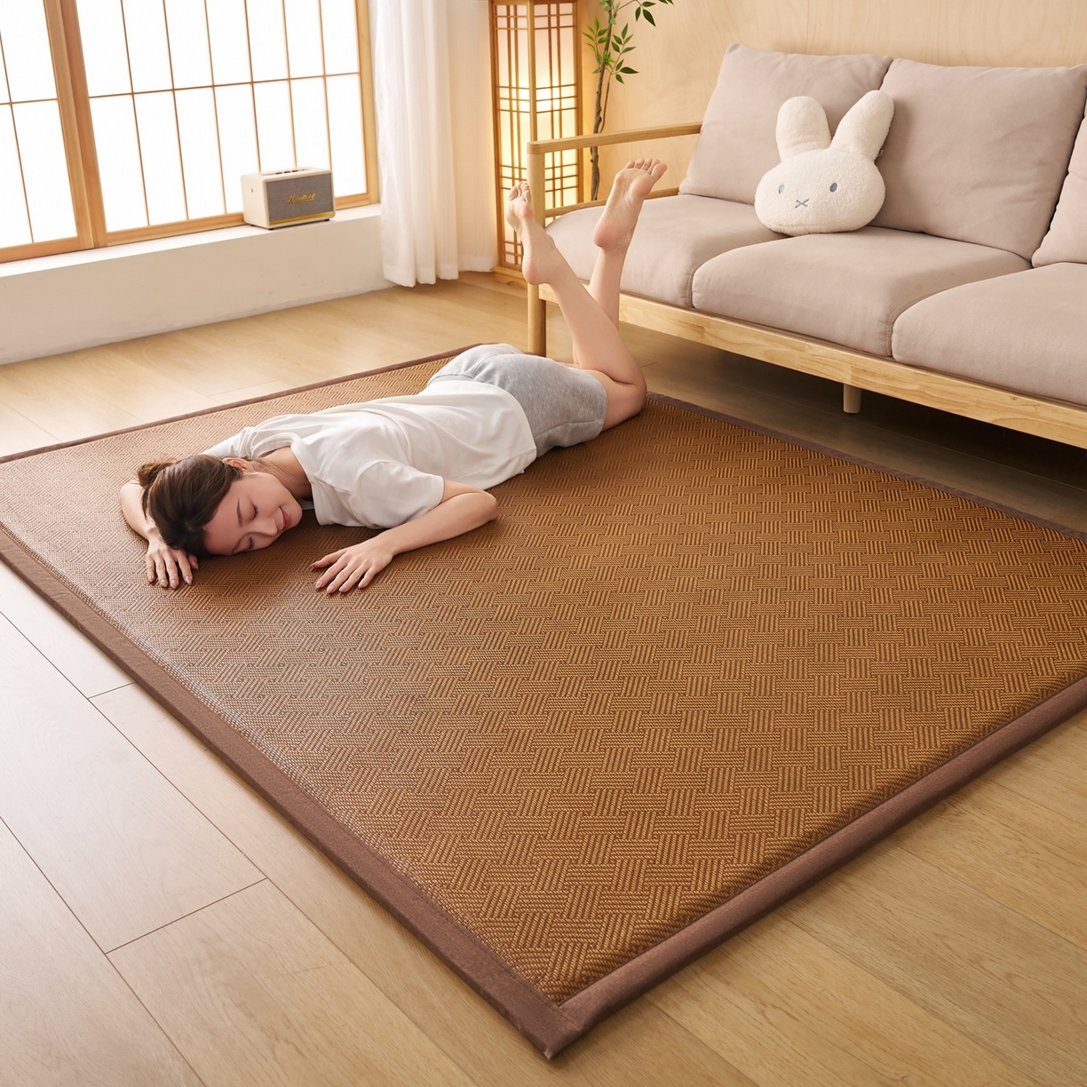 91家纺网 家纺一手货源 找家纺 （总）鹿辉家居（原吉欧力） 2026新款多功能凉感冰藤床垫藤席地垫-地铺席