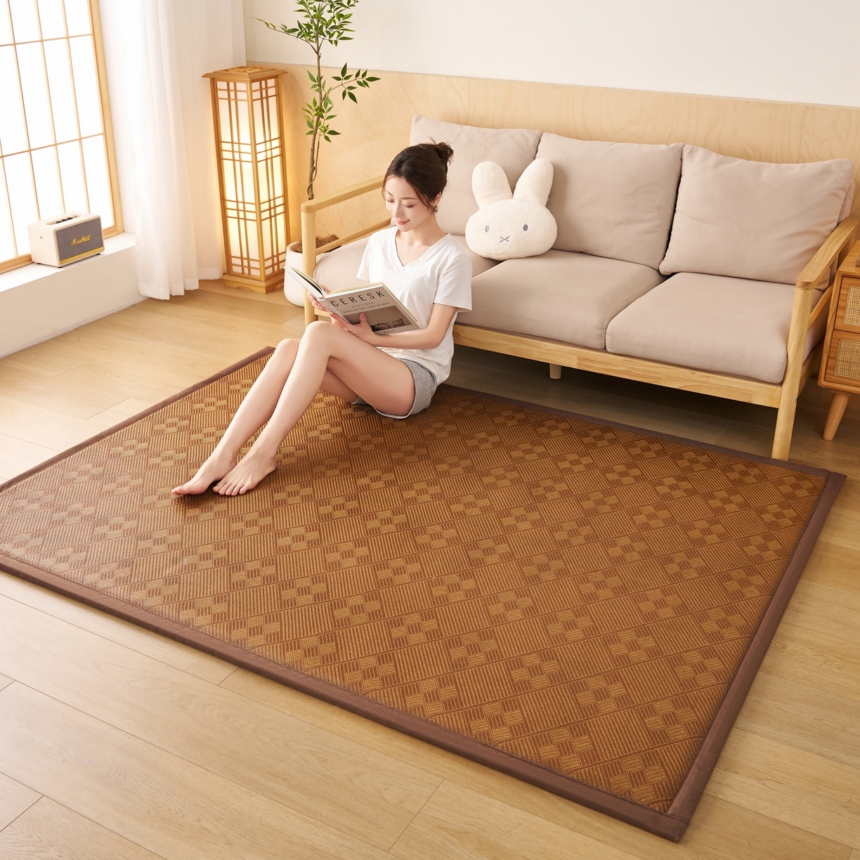 91家纺网 家纺一手货源 找家纺 （总）鹿辉家居（原吉欧力） 2026新款多功能凉感冰藤床垫藤席地垫-地铺席