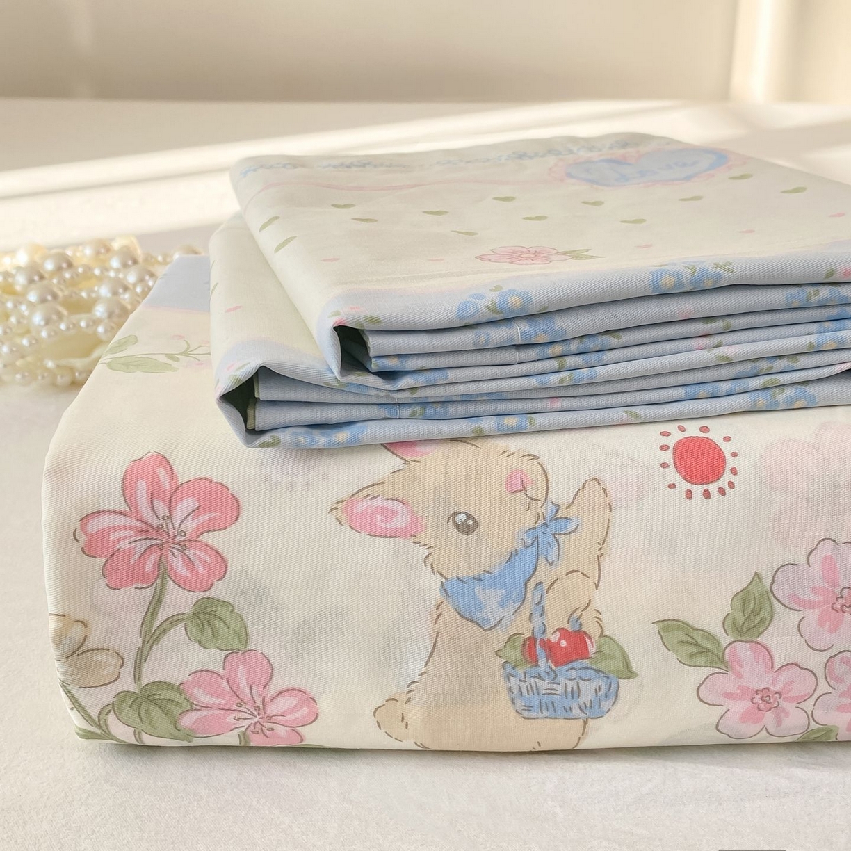 女子家纺 2026新款全棉印花小清新系列-单床单 兔兔乐园
