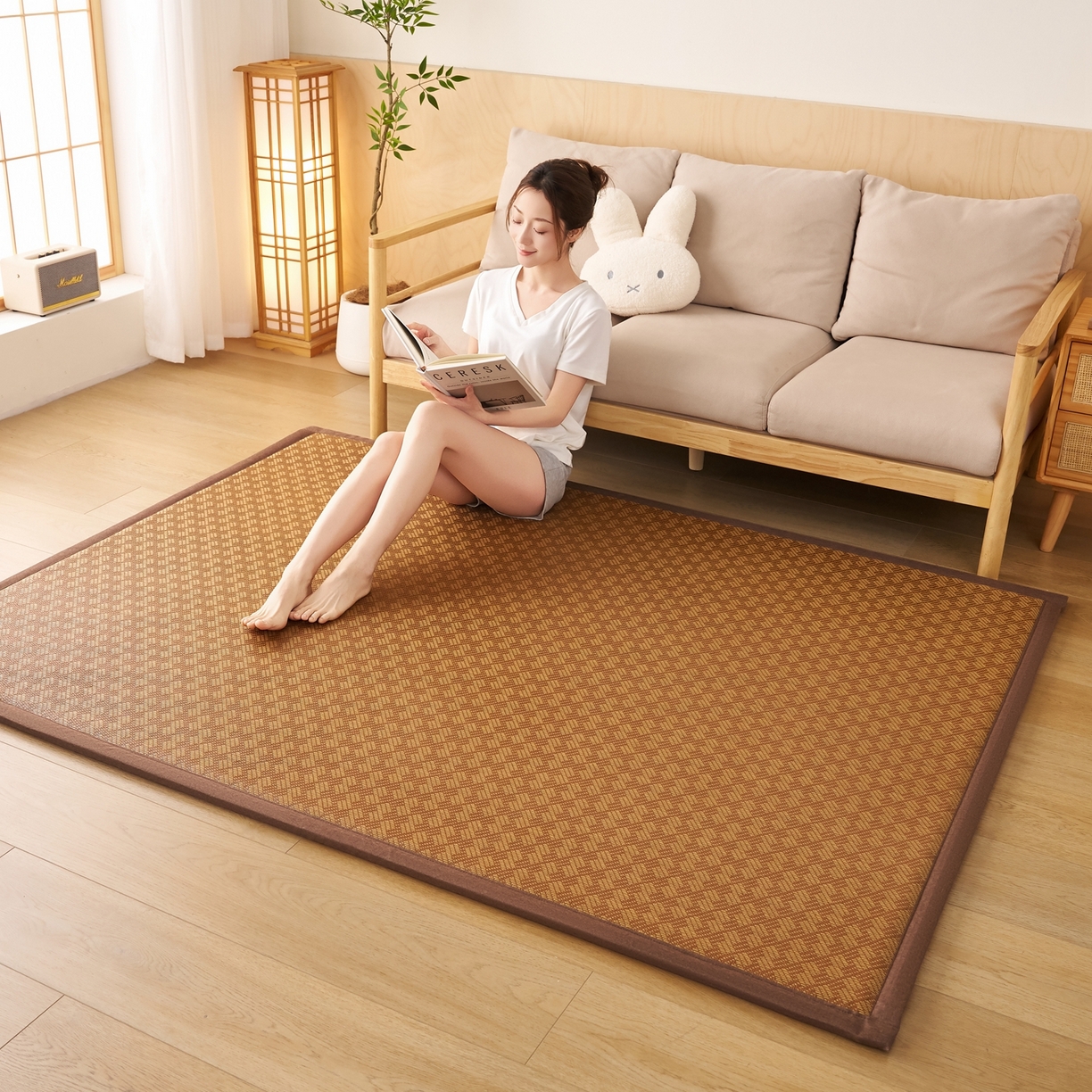 鹿辉家居（原吉欧力） 2026新款多功能凉感冰藤床垫藤席地垫-地铺席 节节高
