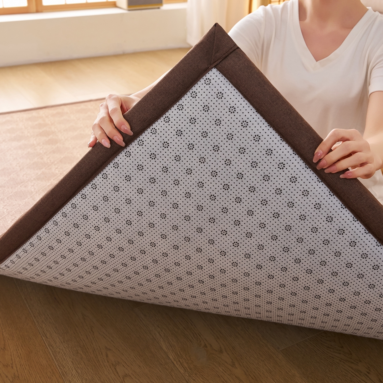 91家纺网 家纺一手货源 找家纺 鹿辉家居（原吉欧力） 2026新款多功能凉感冰藤床垫藤席地垫-地铺席 经典回纹