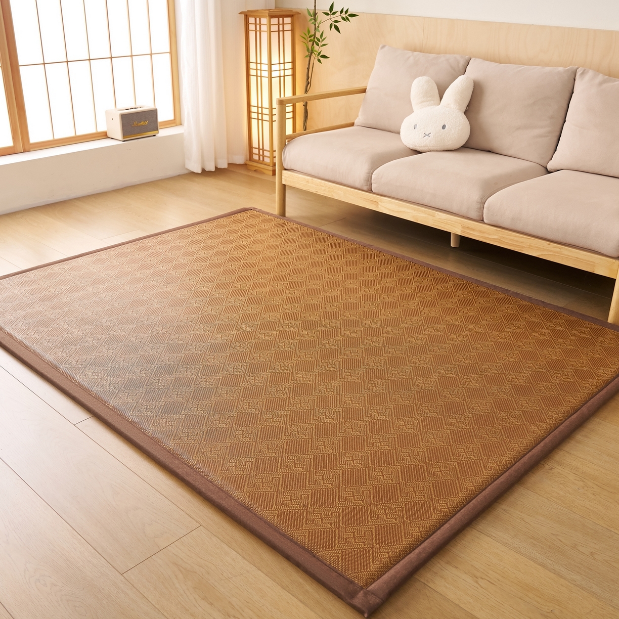 91家纺网 家纺一手货源 找家纺 鹿辉家居（原吉欧力） 2026新款多功能凉感冰藤床垫藤席地垫-地铺席 经典回纹