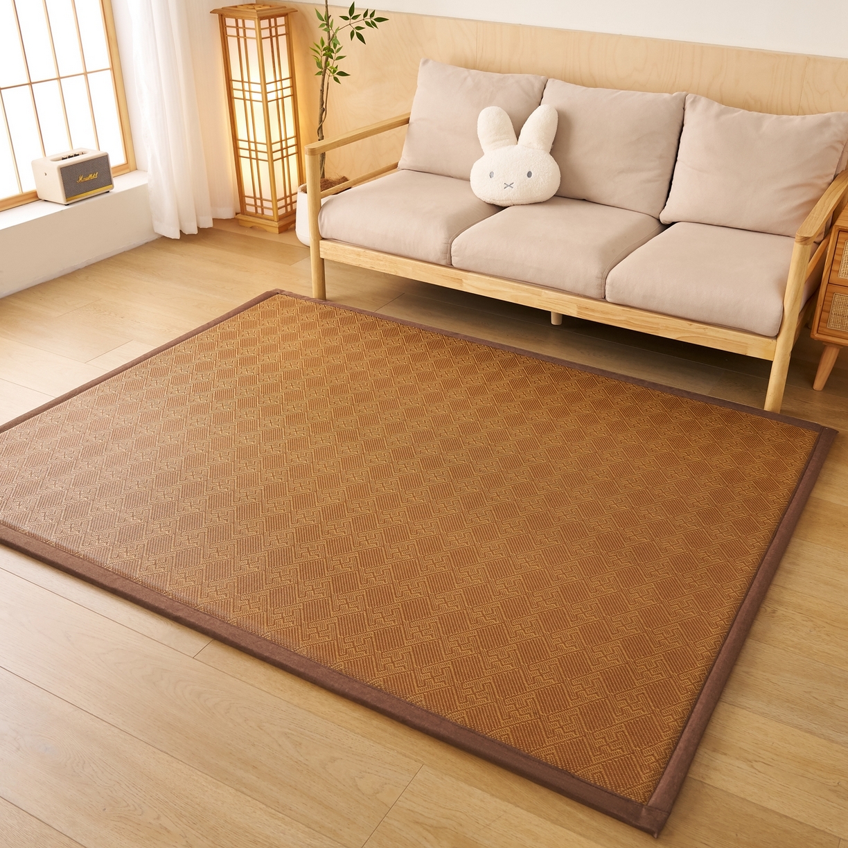 91家纺网 家纺一手货源 找家纺 鹿辉家居（原吉欧力） 2026新款多功能凉感冰藤床垫藤席地垫-地铺席 经典回纹