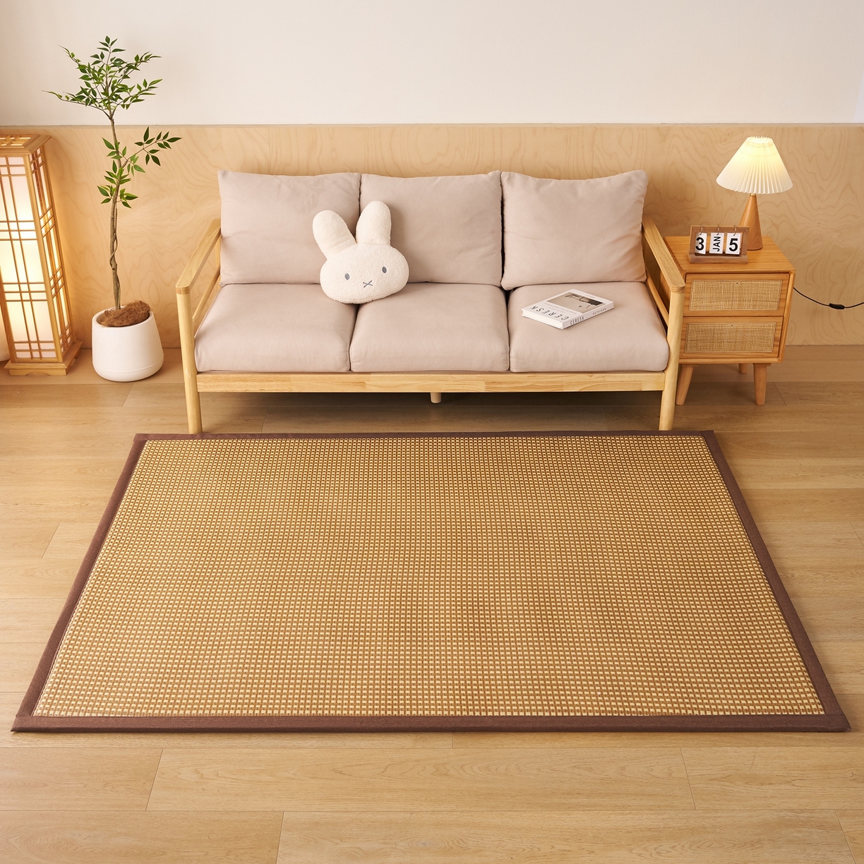 91家纺网 家纺一手货源 找家纺 鹿辉家居（原吉欧力） 2026新款多功能凉感冰藤床垫藤席地垫-地铺席 经典小方格