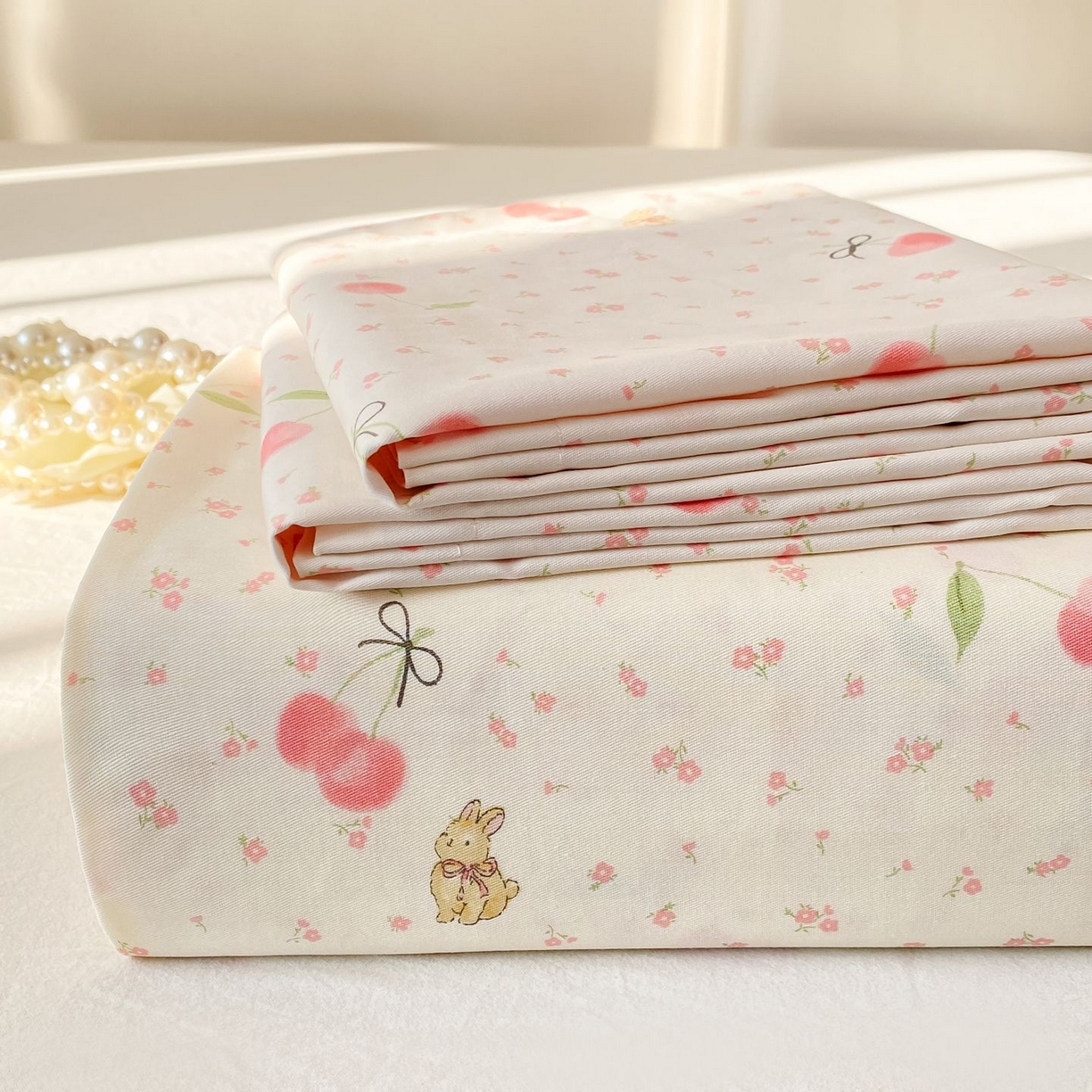 女子家纺 2026新款全棉印花小清新系列-单床单 樱桃甜宠