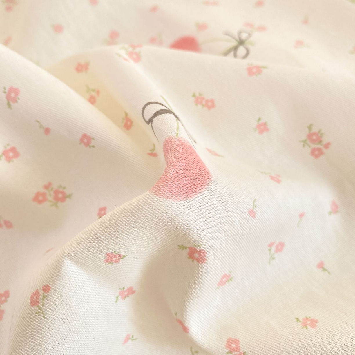 91家纺网 家纺一手货源 找家纺 女子家纺 2026新款全棉印花小清新系列-单床单 樱桃甜宠