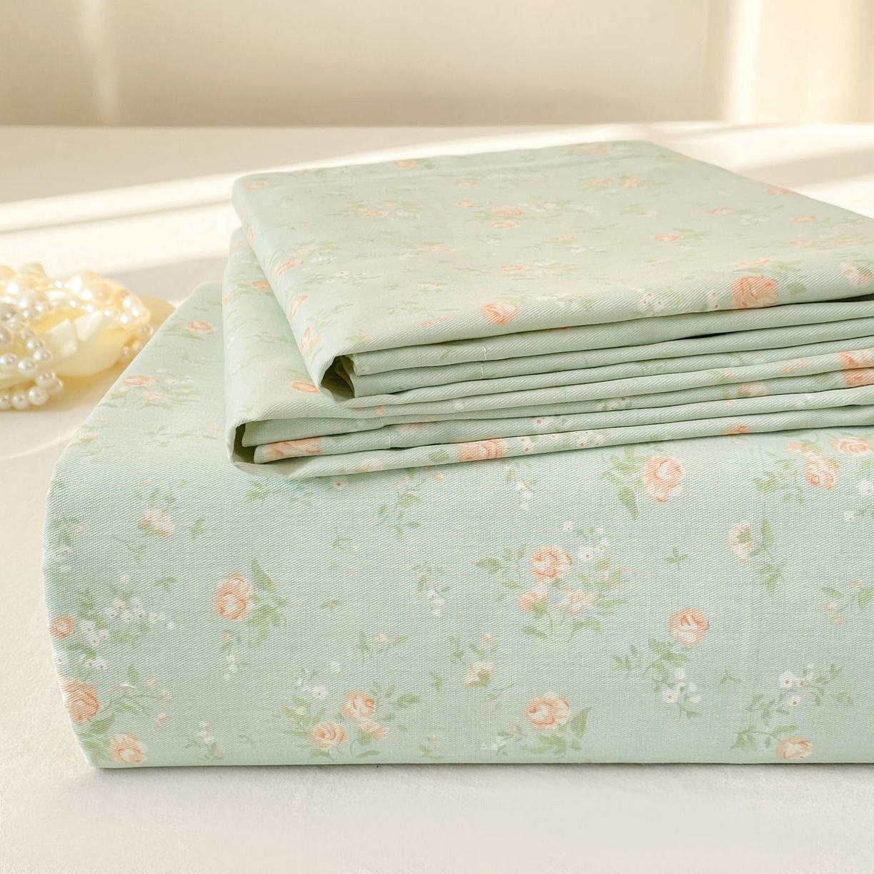 女子家纺 2026新款全棉印花小清新系列-单床单 幽兰时光兰