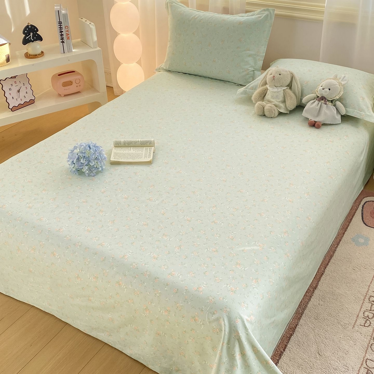 91家纺网 家纺一手货源 找家纺 女子家纺 2026新款全棉印花小清新系列-单床单 幽兰时光兰