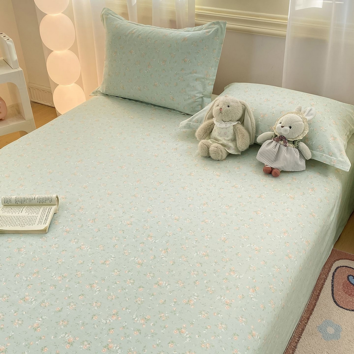 91家纺网 家纺一手货源 找家纺 女子家纺 2026新款全棉印花小清新系列-单床单 幽兰时光兰