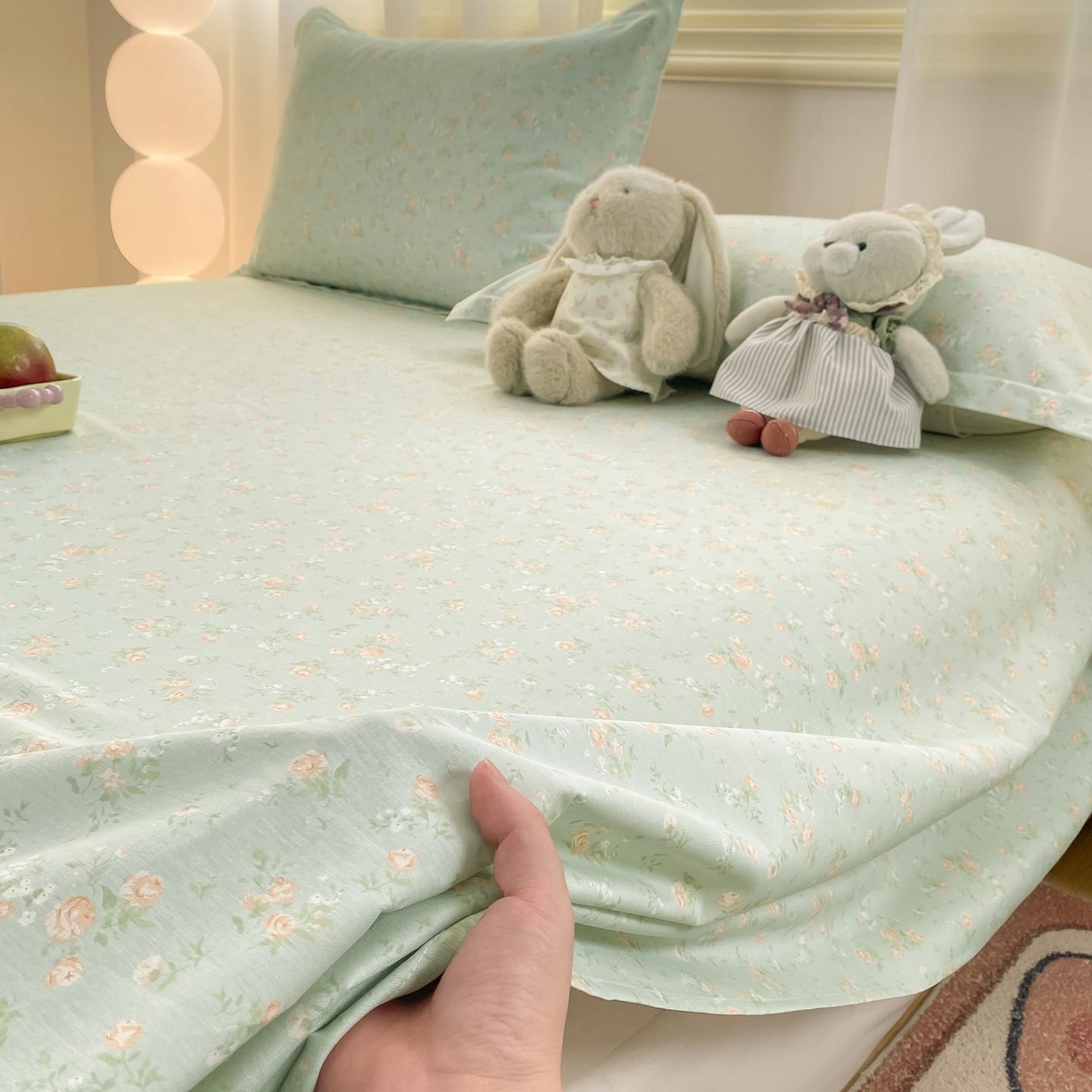 91家纺网 家纺一手货源 找家纺 女子家纺 2026新款全棉印花小清新系列-单床单 幽兰时光兰