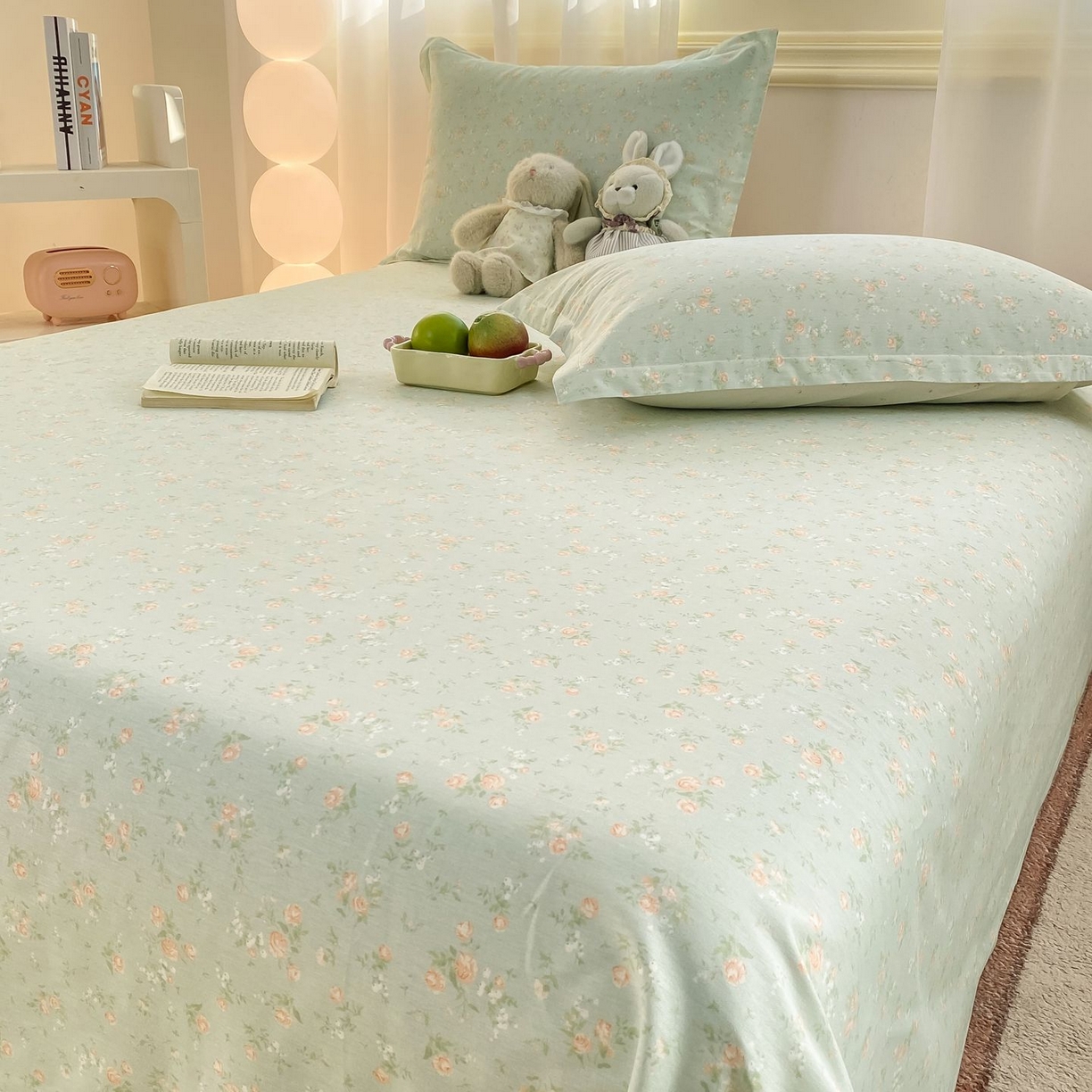 91家纺网 家纺一手货源 找家纺 女子家纺 2026新款全棉印花小清新系列-单床单 幽兰时光兰