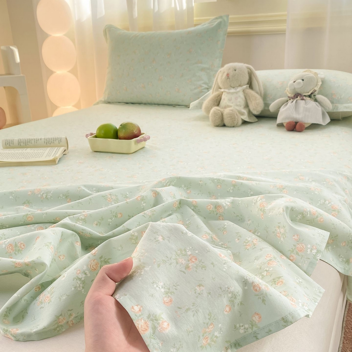 91家纺网 家纺一手货源 找家纺 女子家纺 2026新款全棉印花小清新系列-单床单 幽兰时光兰